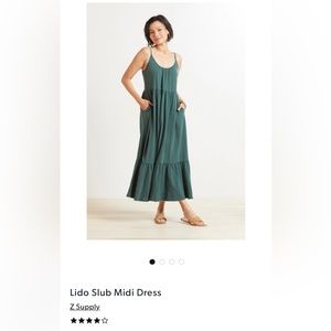 Z Supply Lido Slub Maxi Dress - size XS, color green (retail $89)
